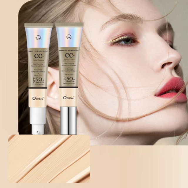 Wodoodporny krem CC 30g SPF 50+ nawilżający korektor w płynie do twarzy Codzienna ochrona przeciwsłoneczna Naturalne krycie Formuła Ivory white