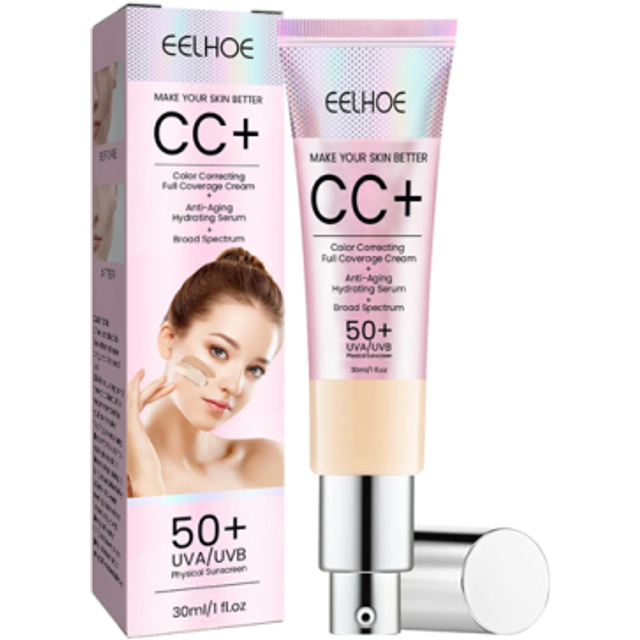 Wodoodporny krem CC z filtrem SPF 50 30 ml Rozjaśniający nawilżający makijaż z kolagenem, witaminą B i peptydami Koreańska pielęgnacja Ivory white