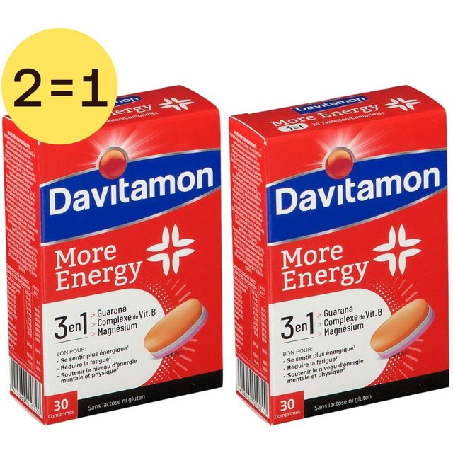 Davitamon More Energy 3-en-1 Énergie, mentale et physique contre Fatigue