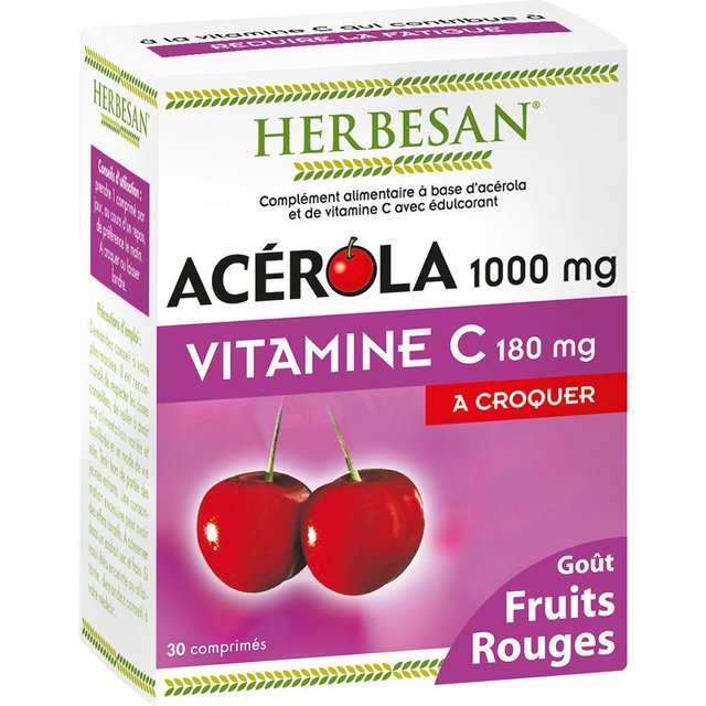 Herbesan® Acérola Vitamine C – Goût Fruits Rouges
