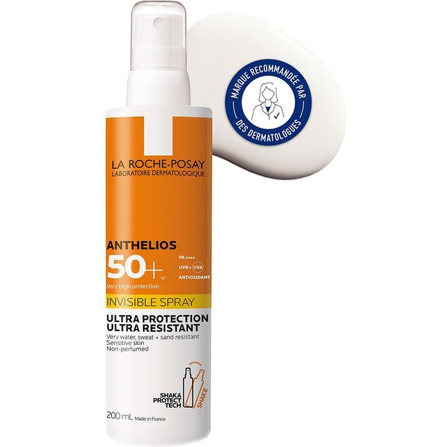Anthelios Crème Solaire en Spray Invisible Corps Spf50+ Avec Parfum 200ml