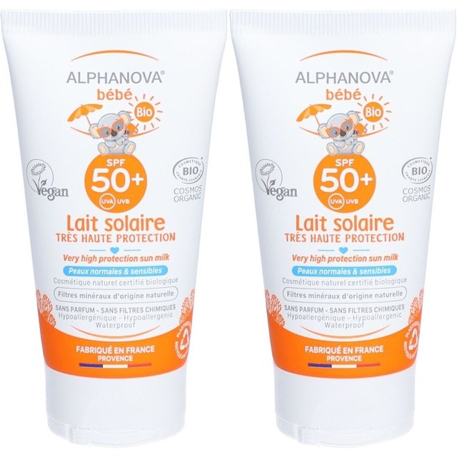 Alphanova® Bébé Lait solaire très haute protection bio Spf50+
