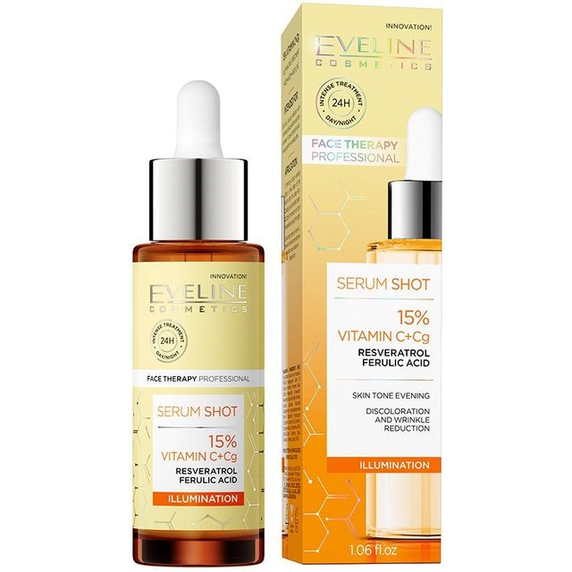 Serum Shot Behandlung mit 15% Vitamin C + Cg für Gesicht, Hals und Dekolleté