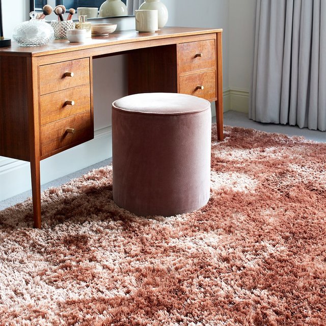 Ultra Thick Plush Shaggy Rug Blush Pink