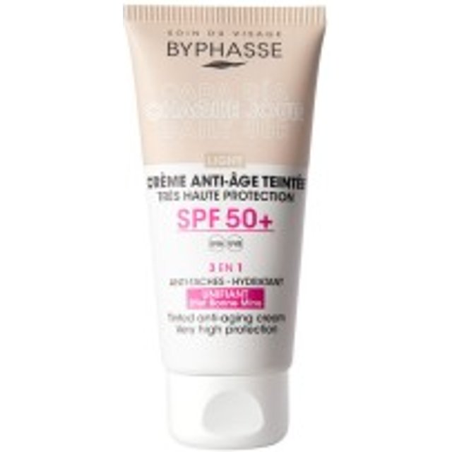 Byphasse Anti-Aging Facial Cream With Color SPF50+ Light 50ml