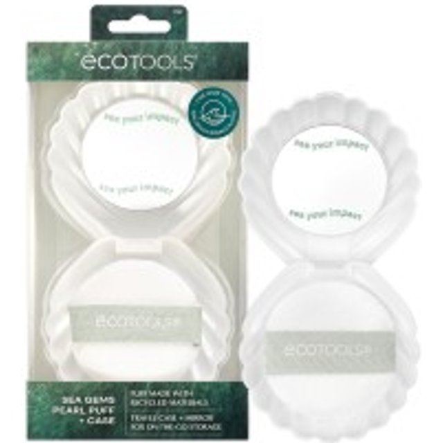 Ecotools Sea Gems Pearl Puff Makeup Puff With Case And Mirror (2 Units)