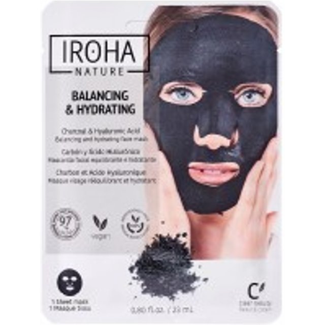 Iroha Detox Charcoal Black Tissue Facial Mask 1Use 1 Un