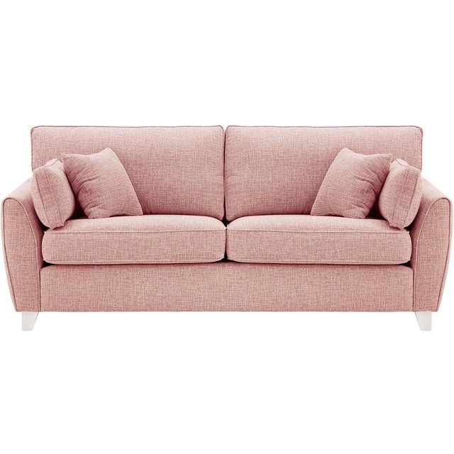 James 3 Seater Sofa, blush pink, Leg colour: white