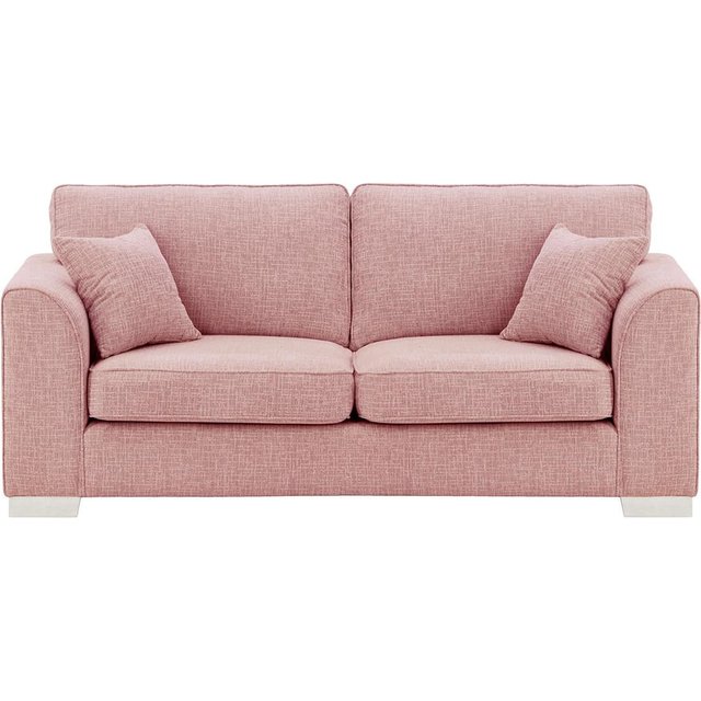 Avos 3 Seater Sofa, blush pink, Leg colour: white
