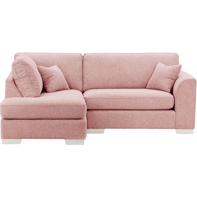 Avos Left Hand Corner Sofa, blush pink, Leg colour: white