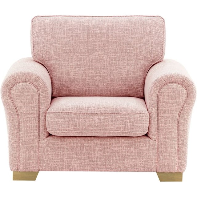 Bonna Armchair, blush pink, Leg colour: wax black
