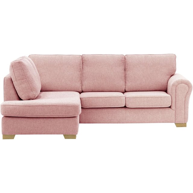 Bonna Left Hand Corner Sofa, blush pink, Leg colour: wax black