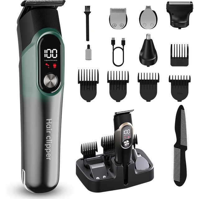 Hair Trimmer Hair Clipper Five In One Set Digital Display Electric Hair Clipper Shaving Head Adjustable Carving Multi Function Electric Hair Clipper