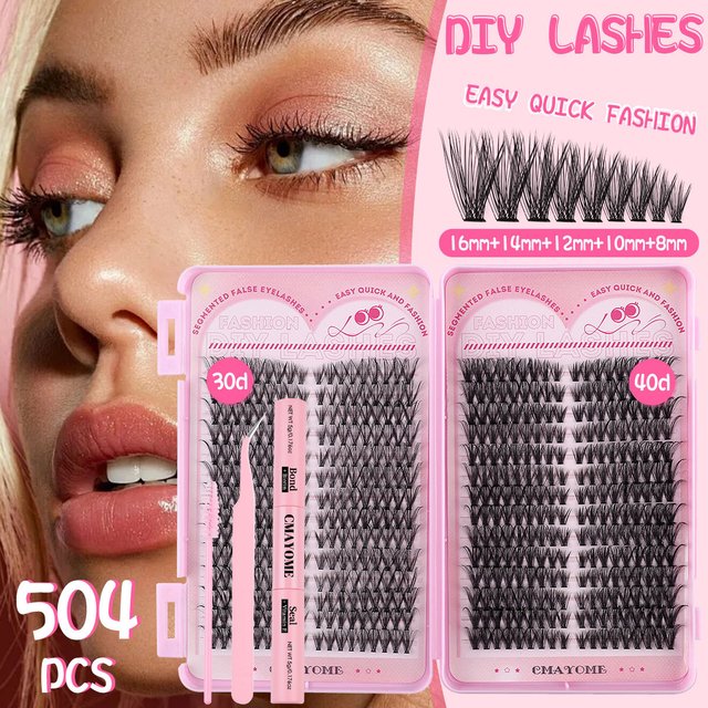 Single - Cluster False Eyelashes, Natural And Dense With Gradient Effect, European And American - Style D - Curl, Versatile For Daily Use