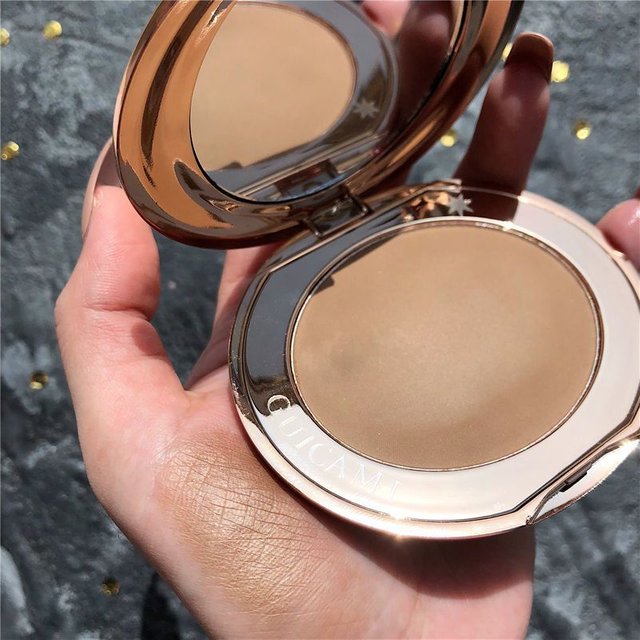 Gray Brown Contour Matte Face Powder Nose Shadow Blush Hairline Filling 3-in-1 Palette