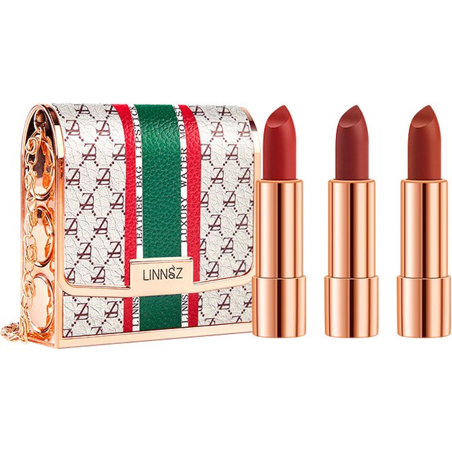 3pcs 1 Luxury Bag Bright Color Velvet Lipsticks Gift for Birthday Christmas Valentine for girls