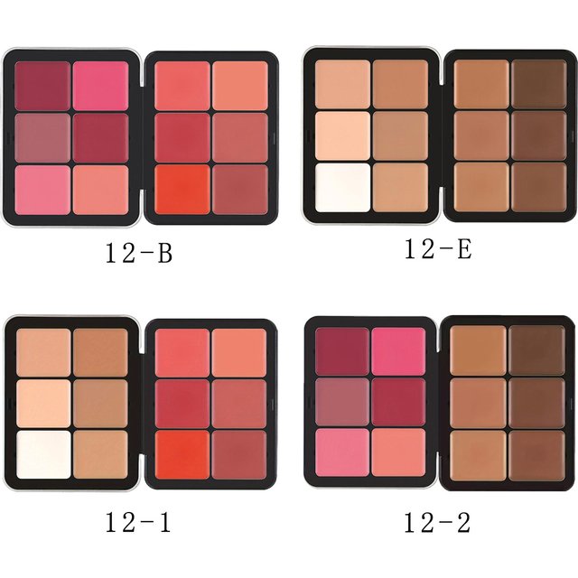 CARLA SECRET Cross-border Bestseller 12-color Matte Highlighter Multi-color Blush Cream Palette, Concealer Palette