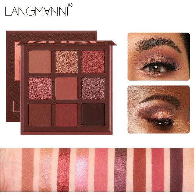 Langmanni Huda 9 Palace Eye Shadow Disc Pearlescent Matte Lasting Non Flying Powder