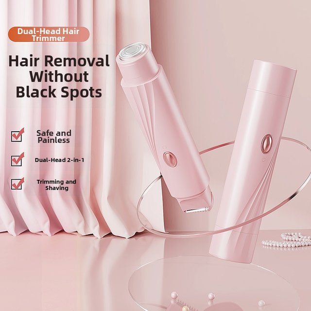 Wireless Charging Double Head Electric Shaver Portable Mini for Ladies Personal Hair Removal Instrument