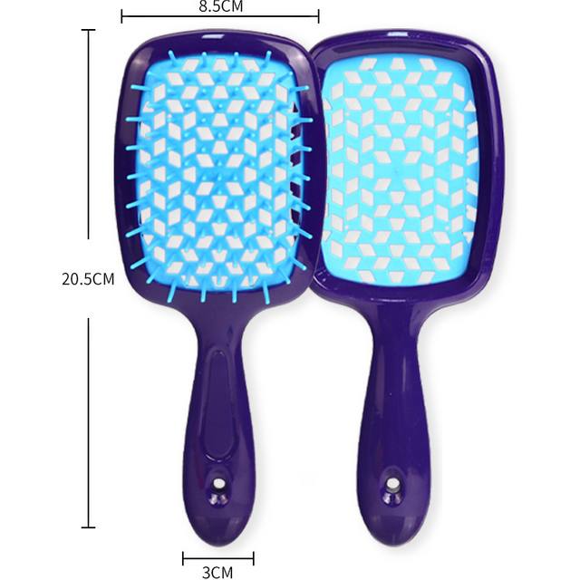 Square Mesh Hair Brush – Colorful Detangling & Scalp Massage Comb (29 Colors)