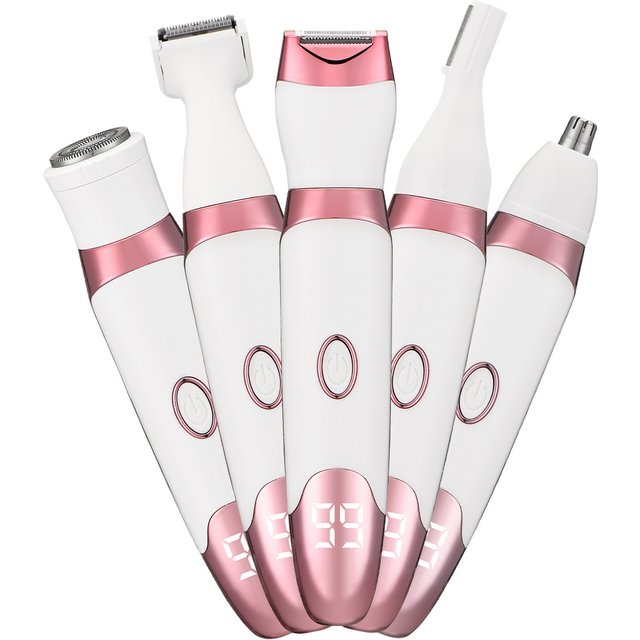 Multifunctional Electric Removal Device Shaver 5-in-1 Digital Display Women's Body Private Area Hair Trimmer , ,