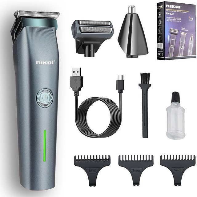 Men's 3-in-1 Multi-Function Electric Shaver Home Carving Clipper Razor Nose Hair Trimmer Set