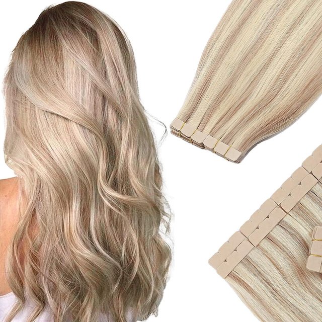 Tape In Human Hair Extensions 100% Remy Natural Human Hair 12-26 Inch Straight Extensions Seamless Skin Weft Adhesive for women