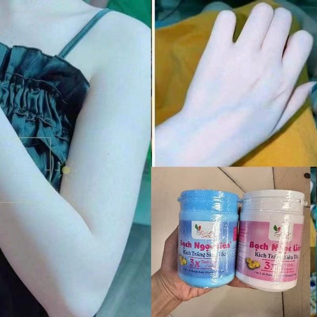 Kích Trắng Siêu Tốc 3X Bạch Ngọc Liên Xanh, Kem Body Bach Ngoc Lien Siêu Trắng, Tắm Trắng Bạch Ngọc Liên Chính Hãng 200g
