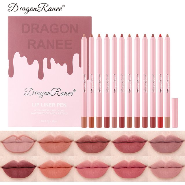 Waterproof Matte Lip Liner Pencil Set - Long-Lasting Lip Contouring Kit, Smudge-Proof Lip Liner Lipstick Pen Combo