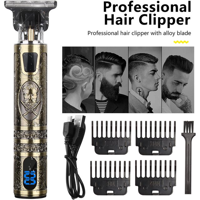 Rechargeable electric hair clippers carving gentleman new hair salon home hair clipper T9 oil head hair clipper bald artifact