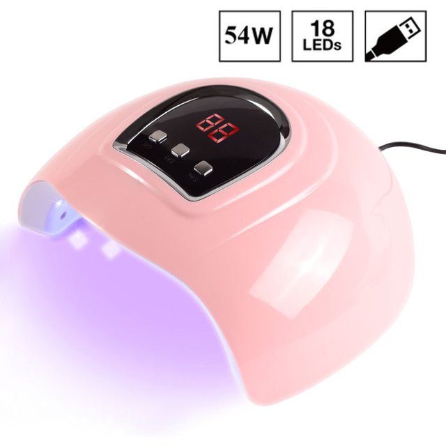 54w Professional Nail Polish Drying Lamp Nail Dryer Led Gel Acrylic Curing Lamp Manicure Timer Multi-speed Dual Lamp