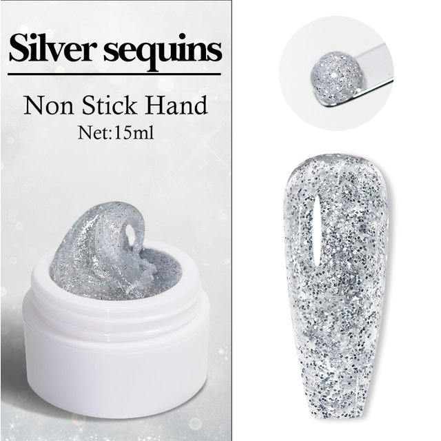 Arte Clavo 9 Colors Glitter Non Stick Hand Extension Nail Gel Polish Nude Pink White Nail Art Gel Soak Off UV Gel For Manicure