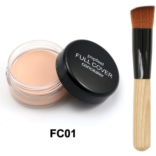 Concealer Lasting Makeup Whitening Concealer Moisturizing Oil Control Concealer 5 Colors With Classic Oblique Brush