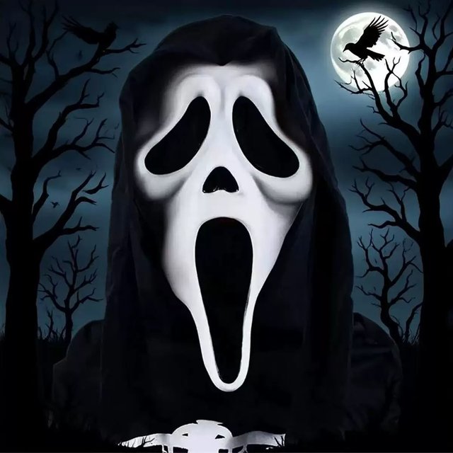 Halloween Screaming Ghost Face Mask - Latex Scary Costume Headgear For Adult Party Horror Movie Cosplay Props