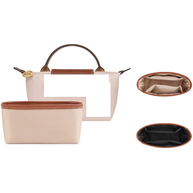 Mini Organizer Insert For Bags Lightweight Travel Cosmetic Storage Cube Modern Satin Lining