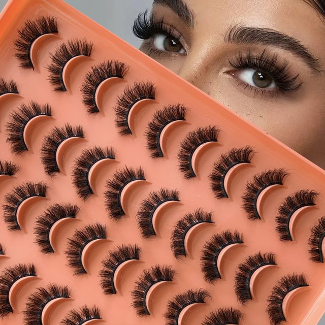 Eyelashes Set 20 Pairs Of Mixed 6D Mink False Eyelashes Natural Curling Eyelashes Thick Eyelashes