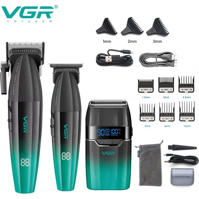 VGR Professional Barber Cordless Clipper Electric Cutting Machine Metal Hair Trimmer for men V-003 V-906 V-308