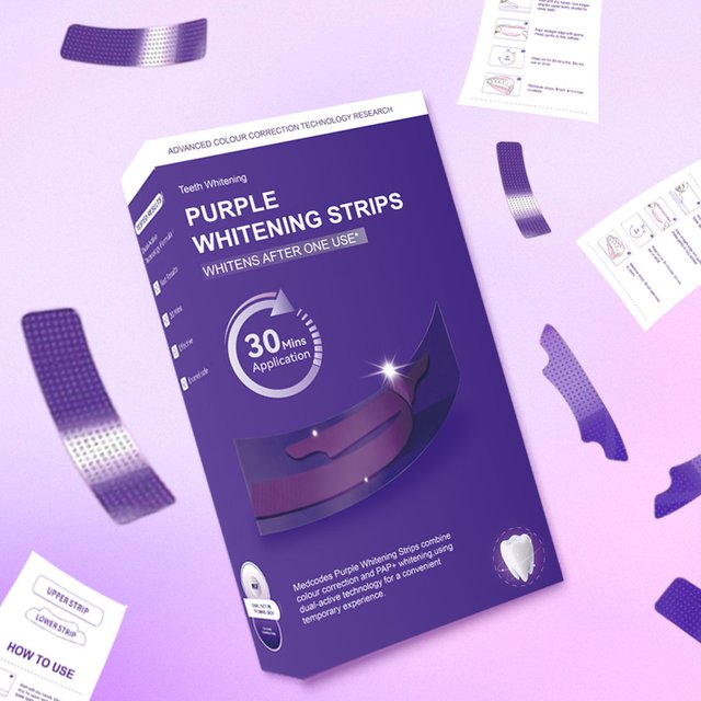 Purple Whitening Dry Teeth Strips V34 New Focusing On Whitening Teeth And Removing Stains And Plaque Oral Care Beauty