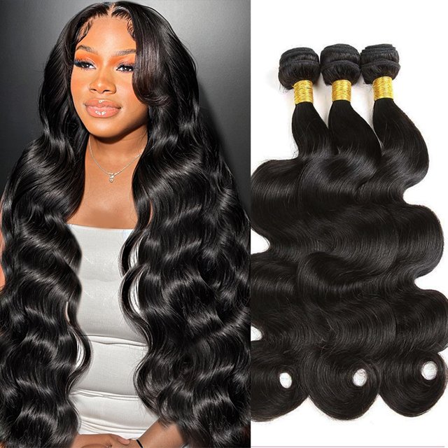Wig female 8A real human hair curtain hair bundle body wave black big wave snake curved hair curler 100G Wholesale