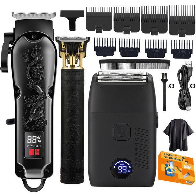 Men's Hair Clipper, Sub-machine Set, Electric Razor, Bald Head Machine, Household Digital Display, Electric Push Shears