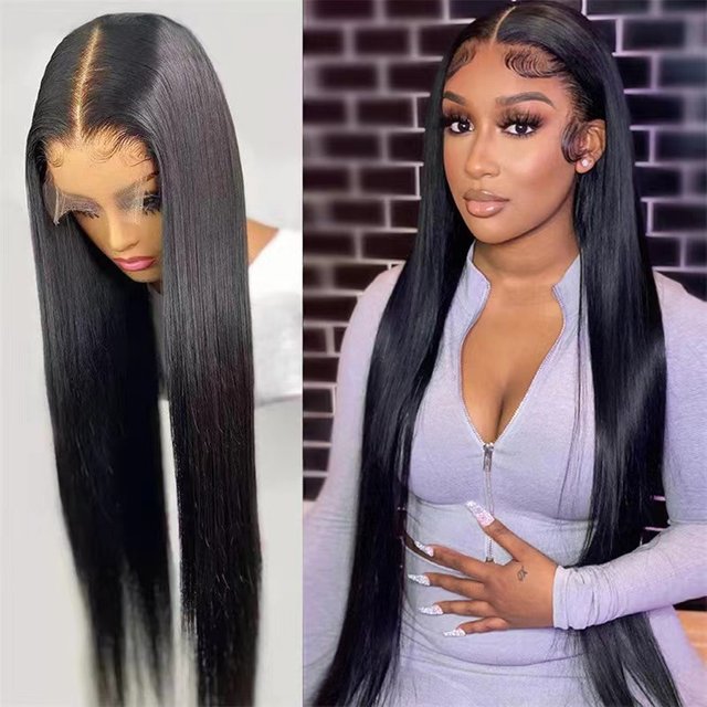 Front Lace Wig for women Long Straight Black Synthetic Hair Headgear Suitable For Various Occasions And Settings