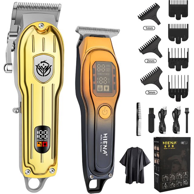hiena Hair Cutting Machine Professional Hair Trimmer Barber Carving Gradient Finish Machine Electric Clipper Barber Cordless