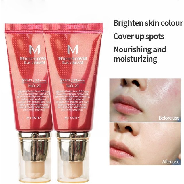 MISSHA M Perfect Cover Bb Cream 50ml | No.21/23 Brightening Lightweight Texture For Asian Skin Tone Concealer Liquid