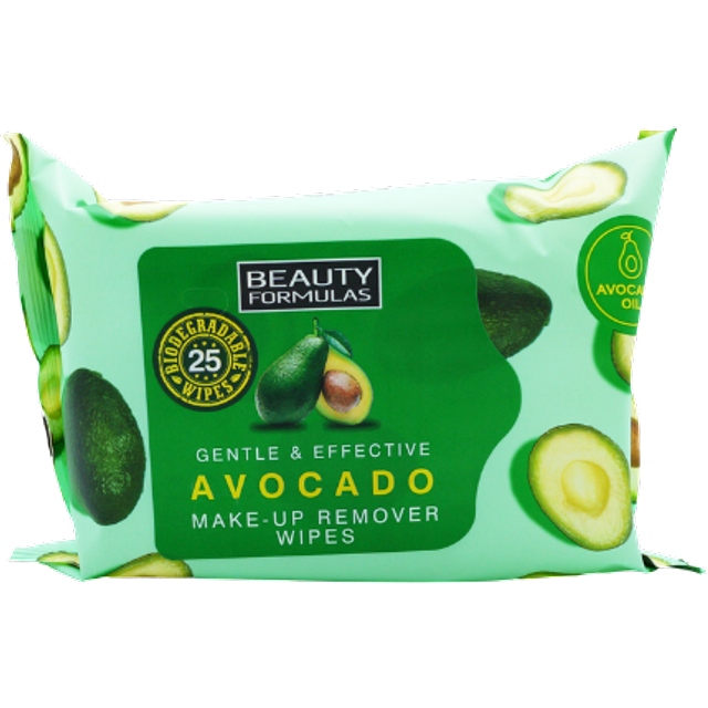 Beauty Formulas Avocado Oil Cleansing Wipes - 25 pcs