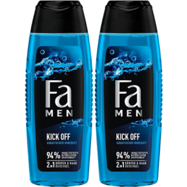 Fa Man Kick Off 2-i-1 Shower Gel - 2x250ml