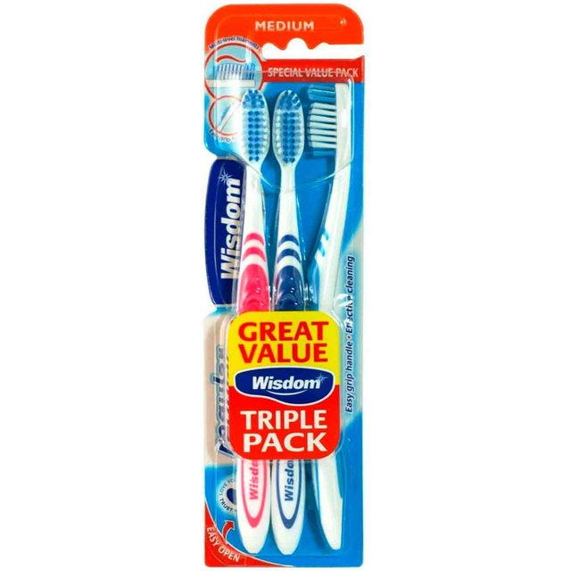 Wisdom Regular Plus Toothbrush - 3 pcs