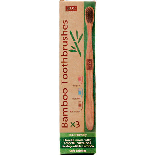 XOC Bambus Soft Toothbrushes - 3 pcs