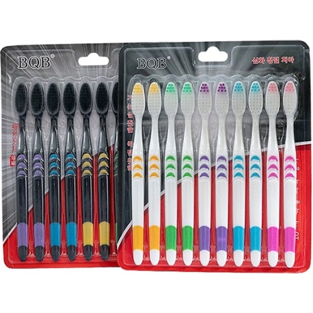 10-Pack of Toothbrushes - 2 Colours