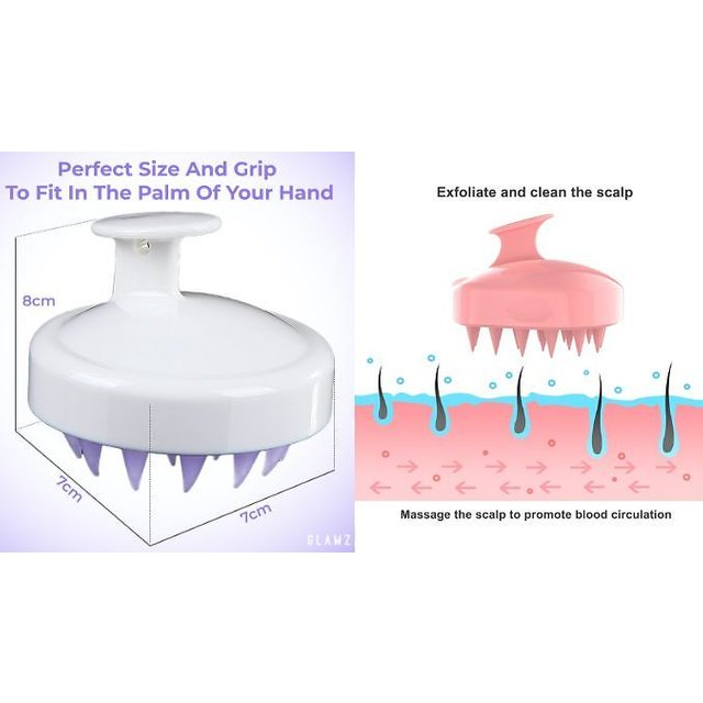 Glamza Silicone Scalp Massaging Comb - 3 Colours