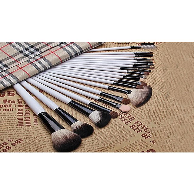 20-Piece Make Up Brush Set with Tartan Case